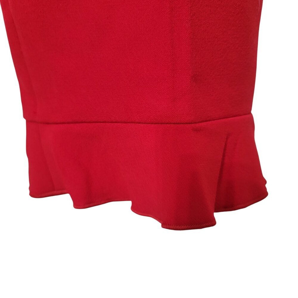 Ann Taylor Size 4 Red Jubilee Trouser with Ruffle Hem. High Rise, Like New Cond. - Picture 3 of 13
